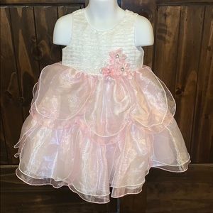 Pink & White Holiday Dress Size 3T